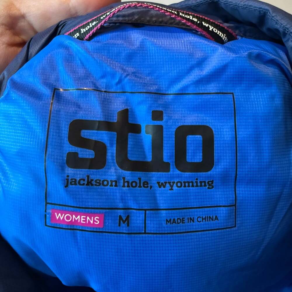 Stio Women M Ultralight Down Puffer Vest Packable LOGO Blue Full Zip Insulated - Picture 3 of 7